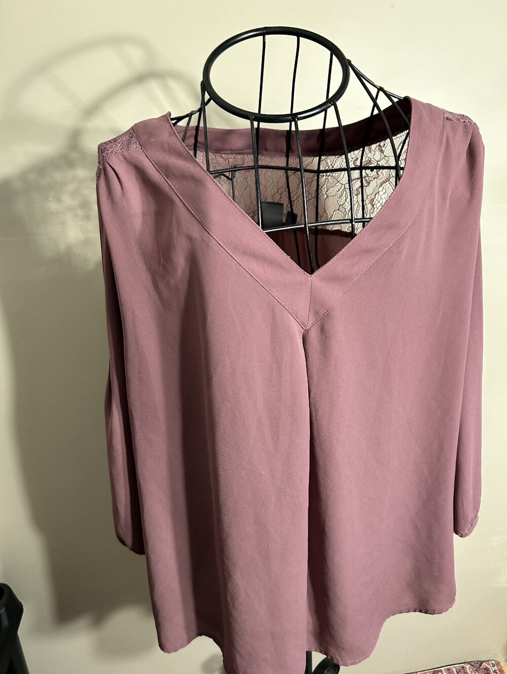 SOHO size extra large womens top purple lace casual dress shirt blouse